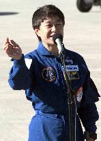 Mukai speaks to press before shuttle launch